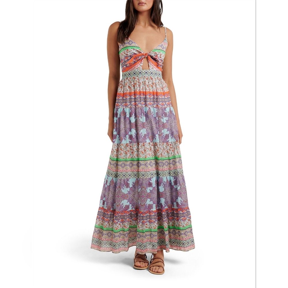 NWT FOREVER NEW ALIAH TIE BUST TIERED DRESS, SIZE 6